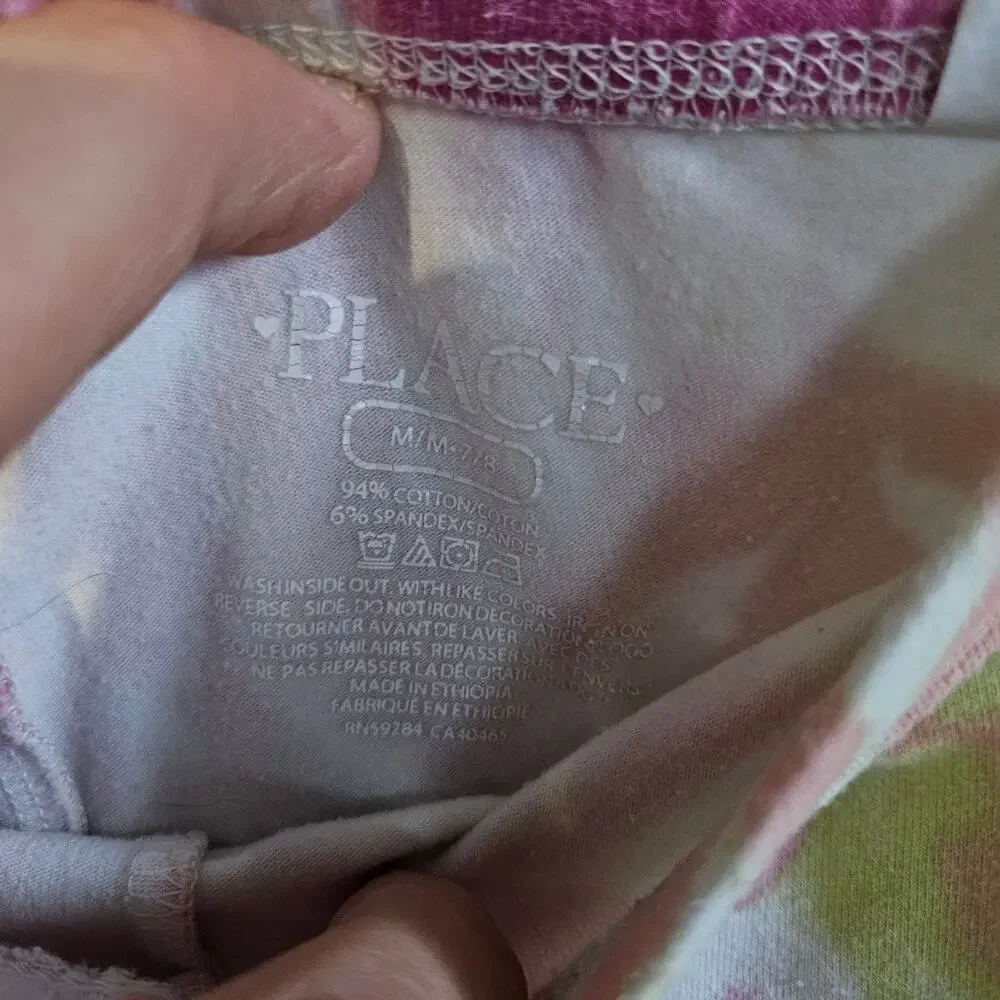 Children's Place Size M 7/8 Leggings Rainbow Tie Dye Classic Stretch Cotton